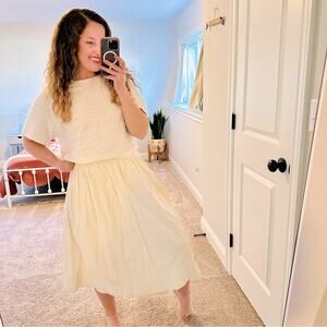 Antique Cream MIDI Skirt XS